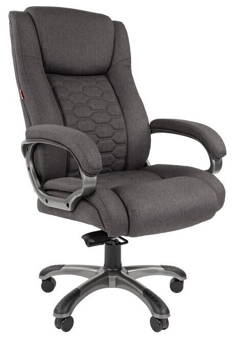 Кресло VT_EChair-641 TC ткань серый, пластик серый
