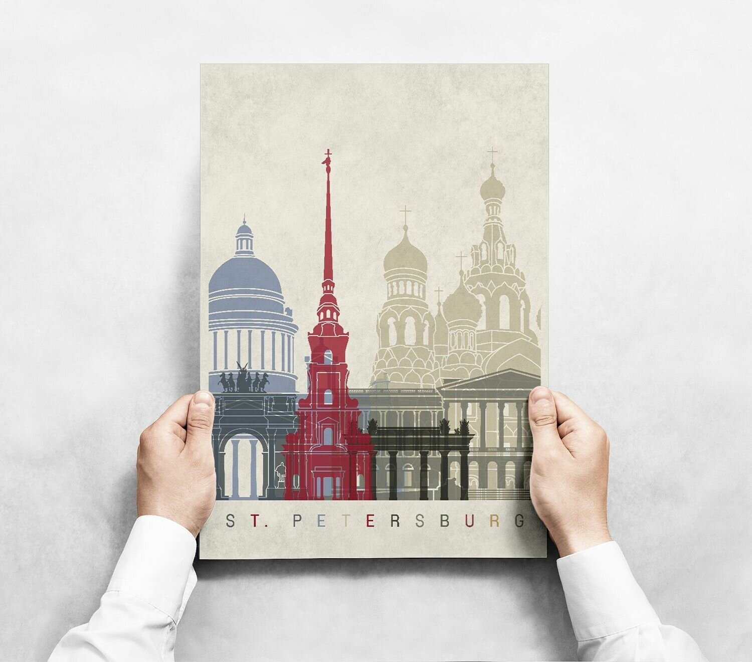 Плакат "Санкт-Петербург" / Интерьерный постер формата А4 (21х30 см) без рамы