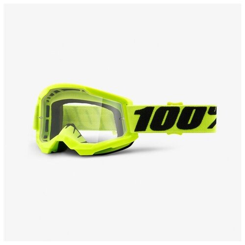 фото Очки для мотокросса 100% strata 2 goggle yellow/clear lens