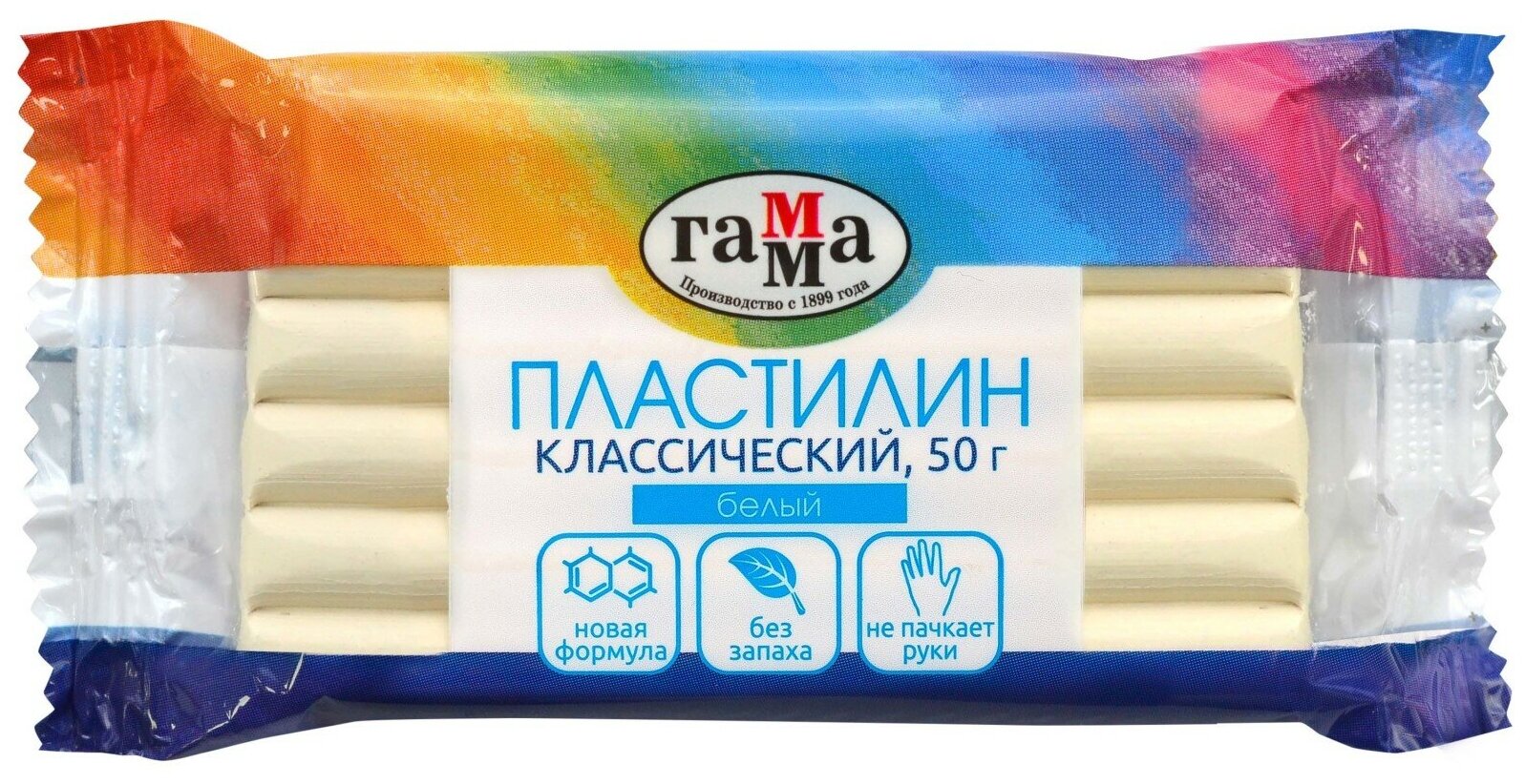 Пластилин ГАММА Классический белый 50 г 270818_14