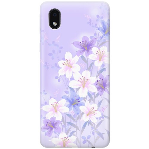 фото Силиконовый чехол на samsung galaxy a01 core / m01 core / самсунг а01 кор с принтом "лилии на фиолетовом" gosso