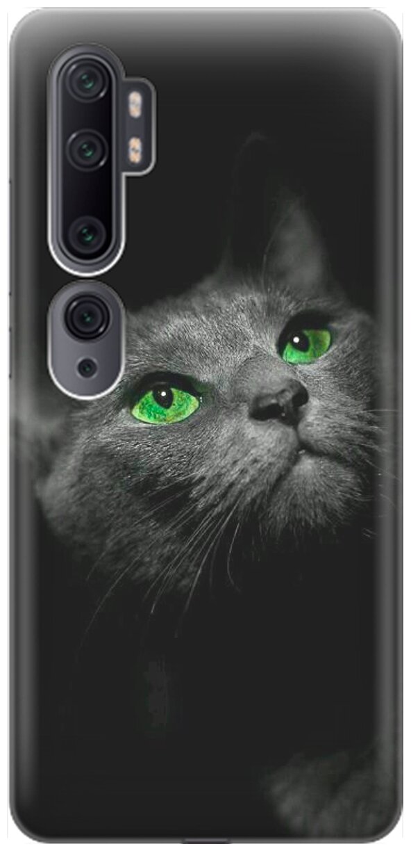 RE: PA Накладка Transparent для Xiaomi Mi Note 10 / Note 10 Pro с принтом "Зеленоглазая кошка"