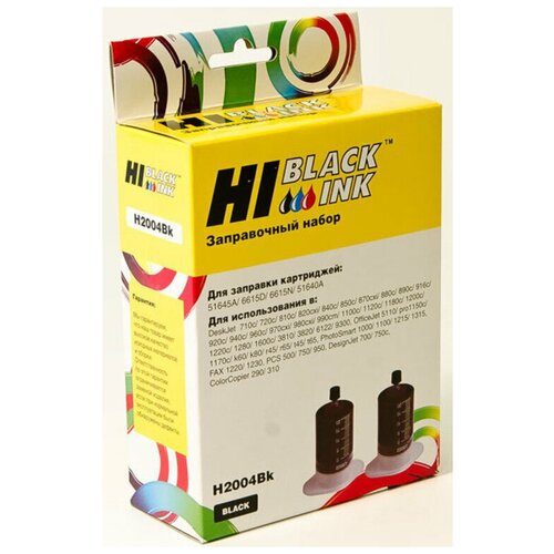 Заправочный набор Hi-Black H2004Bk для HP 51645A/C6615A/51640A, Bk, 2x20 мл. newest printhead suitable for hp photosmart b110 ab210 b109a b310a series printer accessories replacement print head