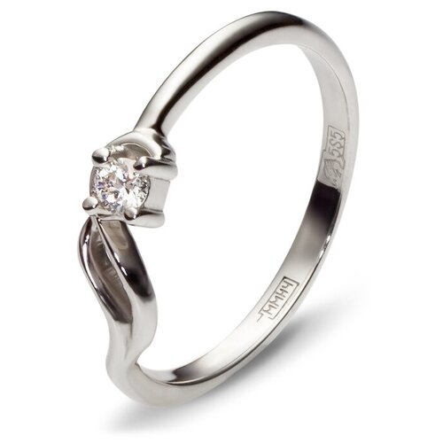фото Эстет кольцо с 1 бриллиантом из белого золота 01к623662, размер 18.5