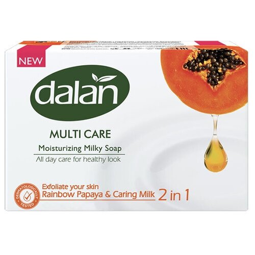Dalan Женский Multi Care Moisturizing Milky Soap 2in1 Мыло туалетное увлажняющее Солнечная папайя и молоко 75г