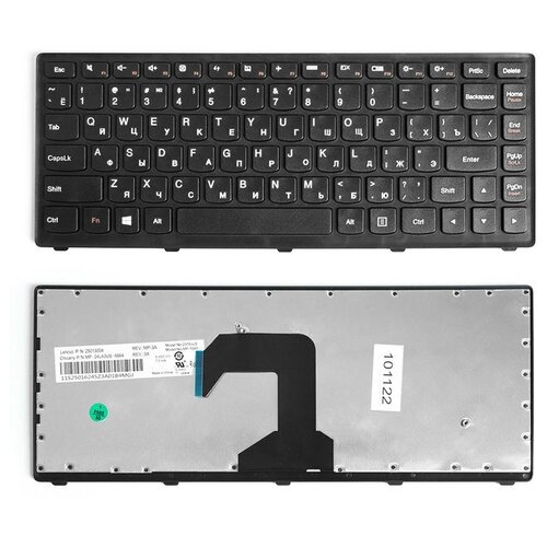 Клавиатура для ноутбука Lenovo IdeaPad S300 S400 S405 Series Плоский Enter Черная с черной рамкой PN 25-205086 65000₽