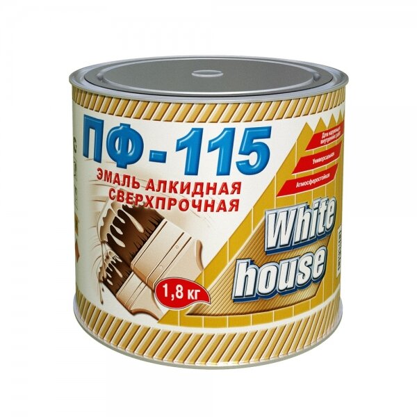 Эмаль ПФ-115 сверхпрочная WHITE HOUSE, салатная, 1,8 кг - фотография № 2