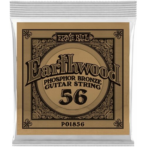 ERNIE BALL 1856 (.056) одна струна для акустической гитары ernie ball 1856 earthwood phosphor bronze 056 струна одиночная для акустической гитары