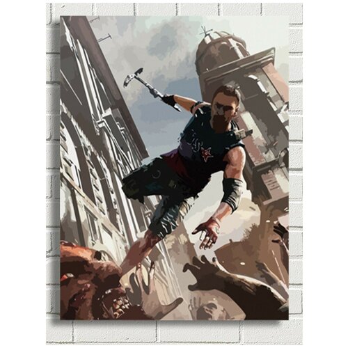 Картина по номерам Игра Dying light (зомби, орда, хоррор, апокалипсис) - 8959 В 30x40