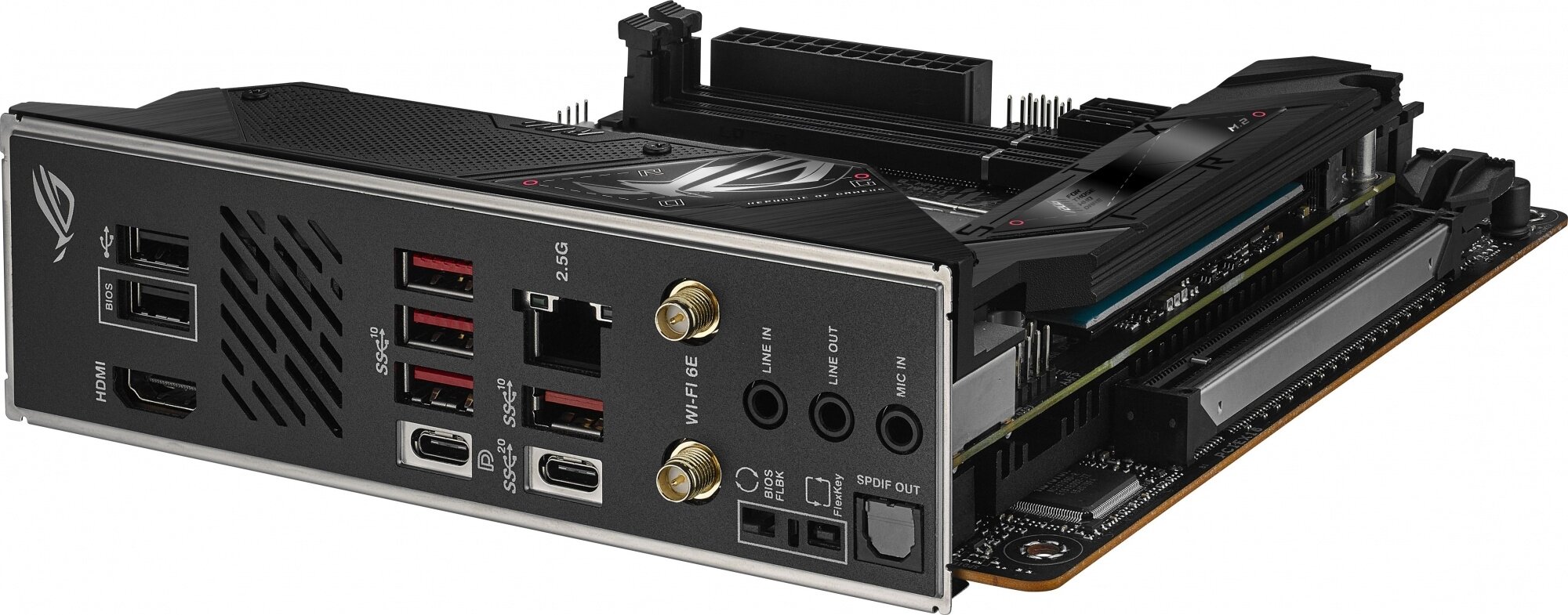Материнская плата Asus ROG STRIX X670E-I GAMING WIFI, SocketAM5, AMD X670, mini-ITX - фото №11