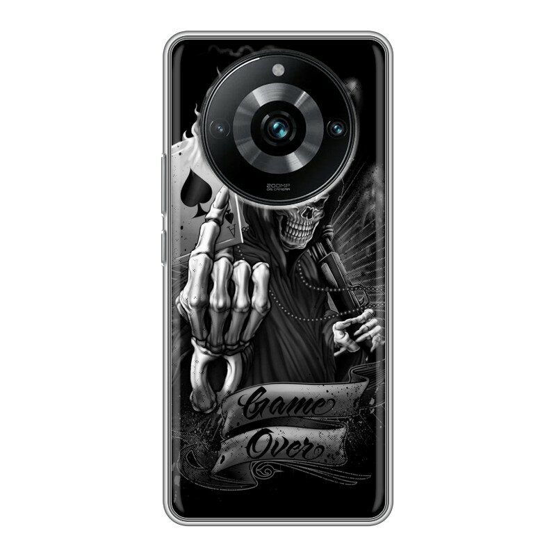 Дизайнерский силиконовый чехол для Realme 11 Pro+ / Realme 11 Pro Plus Скелет и туз