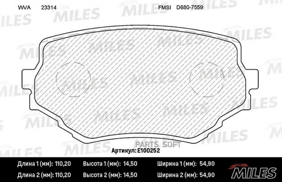 MILES Колодки тормозные SUZUKI VITARA/GRAND VITARA 94- передние SemiMetallic