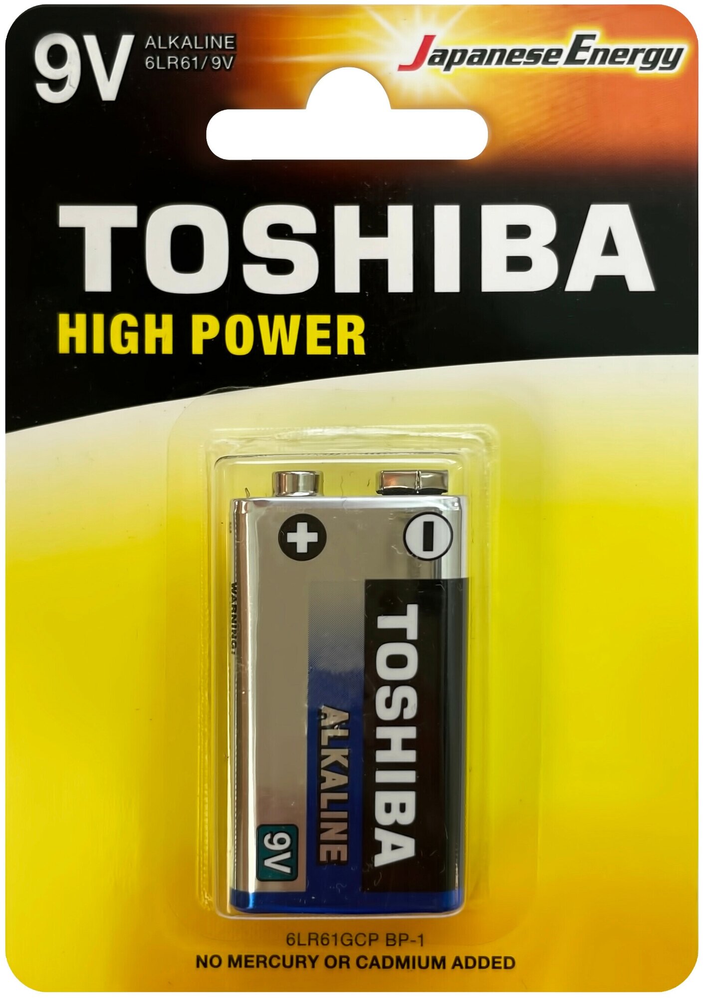 Батарейка Toshiba High Power 6LR61 9V 1шт - фото №1