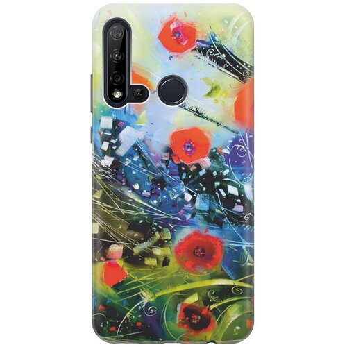 фото Re:paчехол - накладка artcolor для huawei nova 5i / p20 lite (2019) с принтом "яркие цветы"