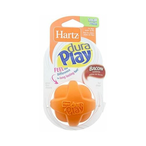 Hartz Игрушка для собак - Мяч рельефный, латекс с наполнителем, запах бекона, средний Цвет:Оранжевый, Зеленый, Розовый