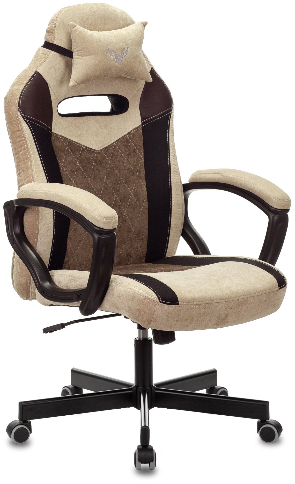 Компьютерное кресло Zombie VIKING-6 KNIGHT игровое, обивка: искусственная кожа/текстиль, цвет: коричневый/бежевый