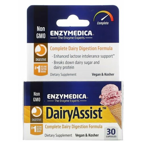 Enzymedica Dairy Assist (ДейриАссист поддержка пищеварения) 30 капсул