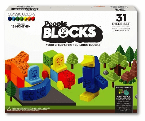 Набор кубиков People Blocks, 31 штука и игровой коврик PB320