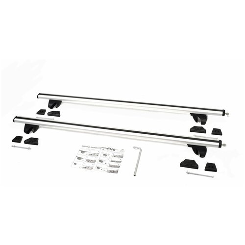 фото Багажник amos alfa на рейлинги для great wall hover h5 (2010- н.в.), 1.3 м серебристый