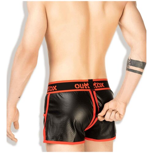 фото Трусы - шорты "full zipper jogging shorts - black/red" / outtox / черный / размер xl