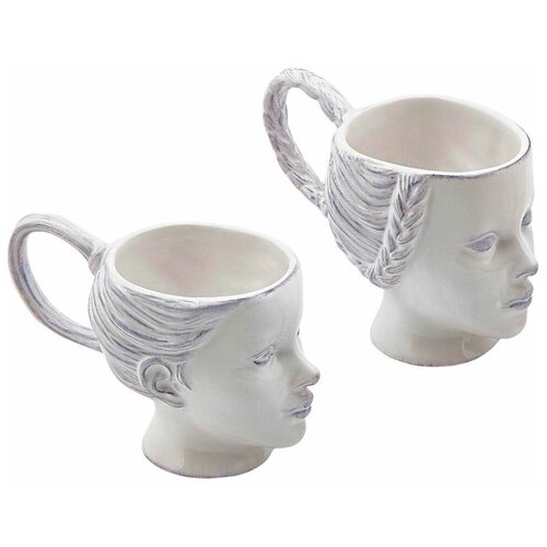 фото Набор декоративных чашек "миледи", керамика, белый, 10 см, 2 шт., edg