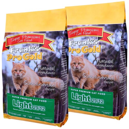 FRANK'S PROGOLD CAT ADULT LIGHT диетический для взрослых кошек с курицей (3 + 3 кг)