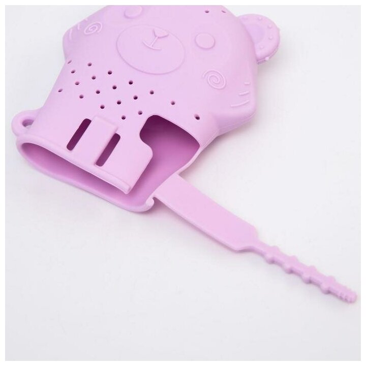 Прорезыватель рукавичка «Мишка», силиконовый, цвет фиолетовый - фотография № 2