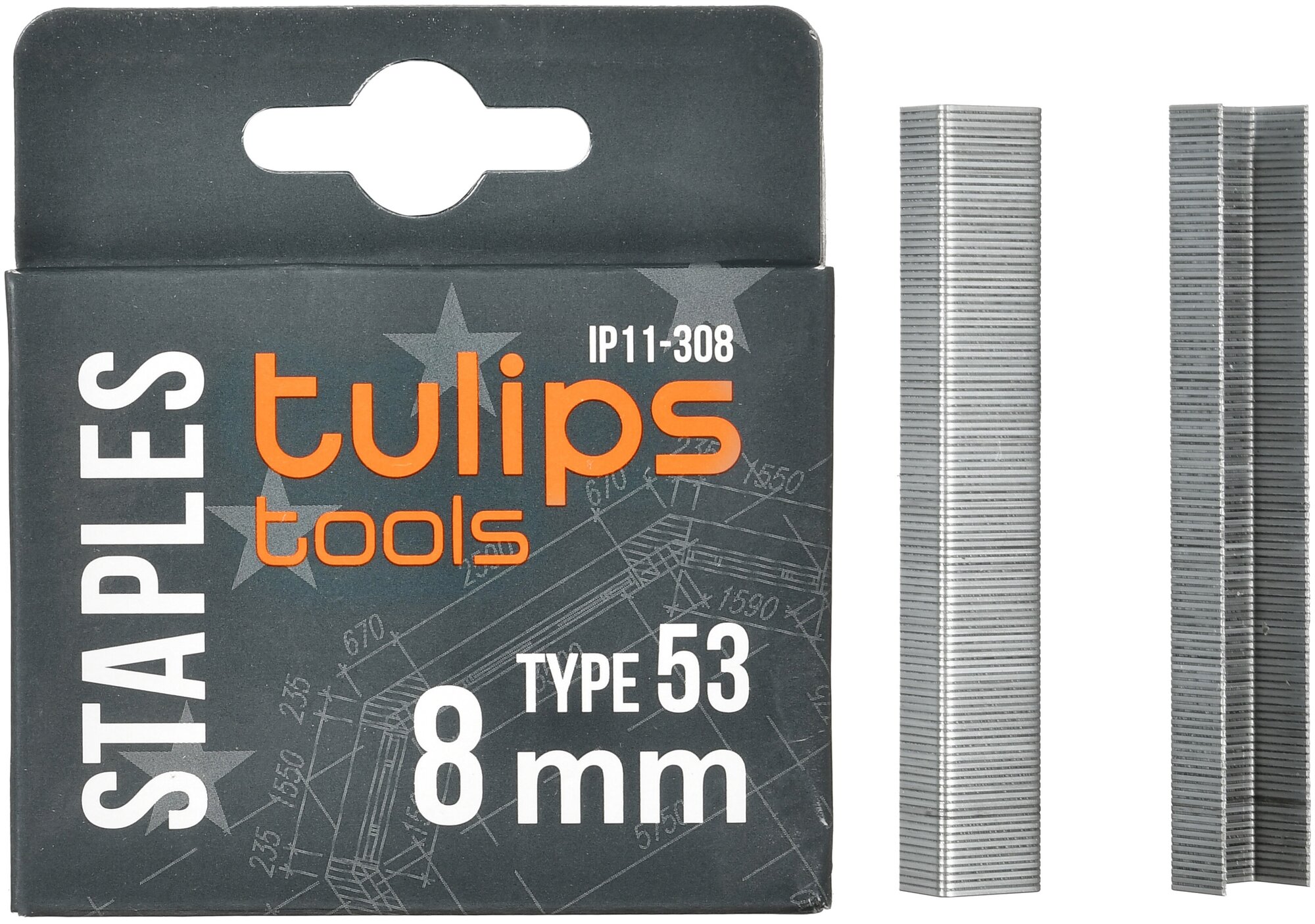 Скобы тип 53 (1000 шт; 8 мм) для степлера Tulips tools IP11-308 15878309