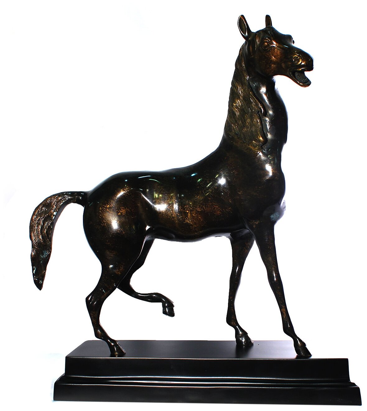 Статуэтка "Лошадь", бронзовая, кабинетная, 40x13x45 см, Индия