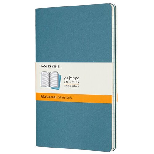 Блокнот Moleskine Cahier Journal CH016B44 Large 130х210мм обложка картон 80стр. линейка голубой (3шт