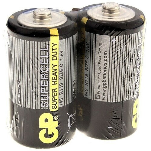 Батарейка солевая, C, 14S / R14, 1.5В, спайка, 2 шт.
