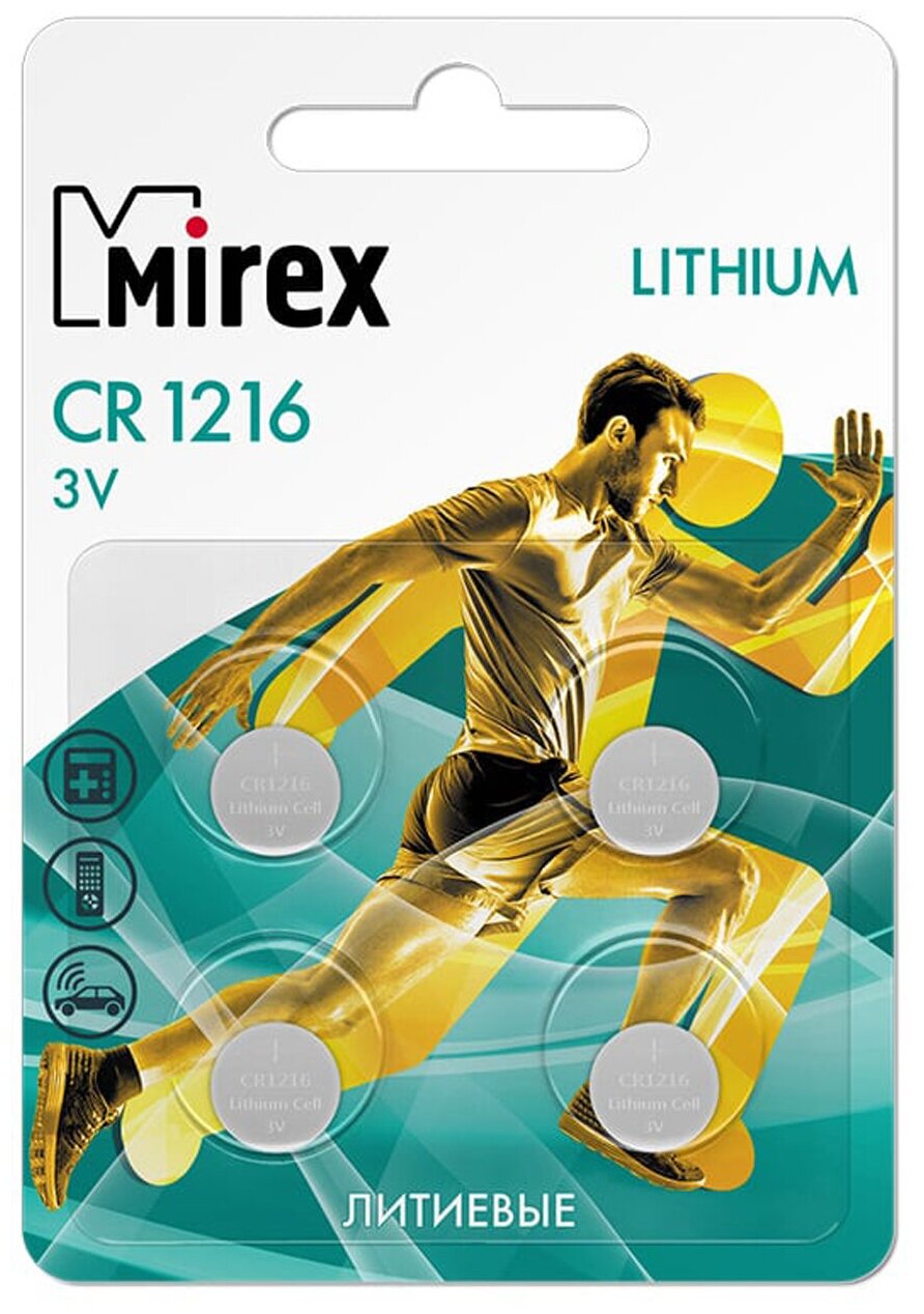 Батарейка CR2016 3В литиевая Mirex в блистере 2 шт.