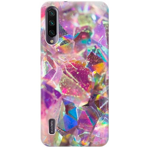 фото Re:pa накладка transparent для xiaomi mi a3 / cc9e с принтом "розовые кристаллы"