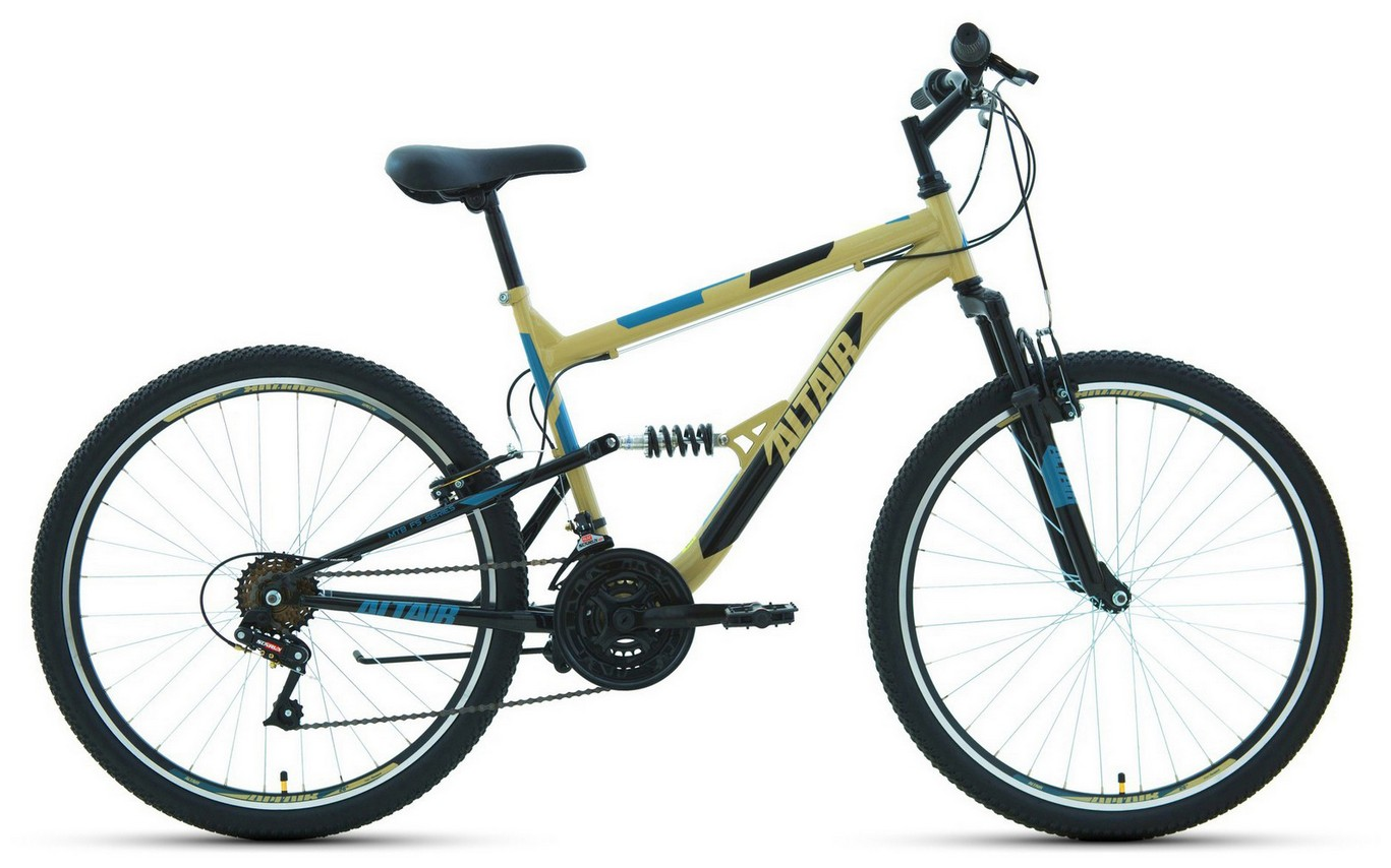 Горный (MTB) велосипед Altair MTB FS 26 1.0 (2021), рама 18, черно-бежевый