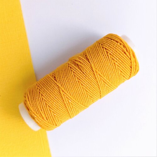 Нитка-резинка спандекс для рукоделия темно-желтый, 25 м шнур эластичный для бисера и браслетов толщина 1 мм рулон 5 м