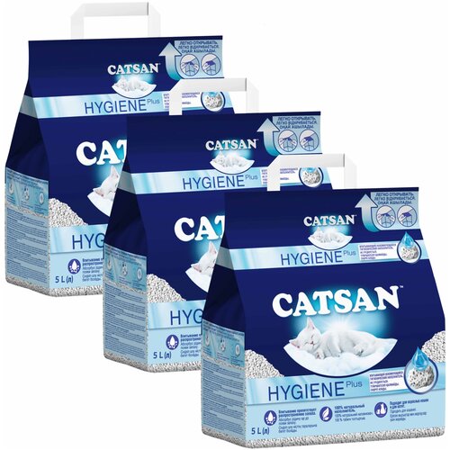 Впитывающий наполнитель Catsan Hygiene Plus, 3 шт, 5л