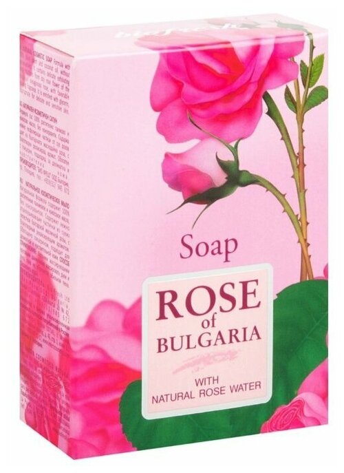 Rose of Bulgaria Мыло кусковое с натуральной розовой водой роза, 100 мл, 100 г