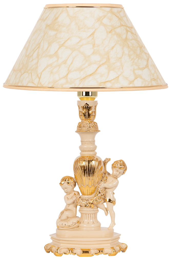 Настольная лампа Bogacho Путти с абажуром №38 пластик