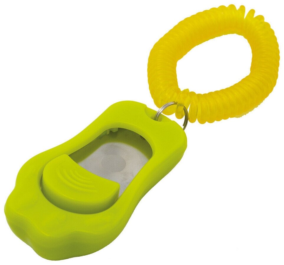 ZooOne Кликер трёхтоновый в форме лапки с браслетом, зеленый