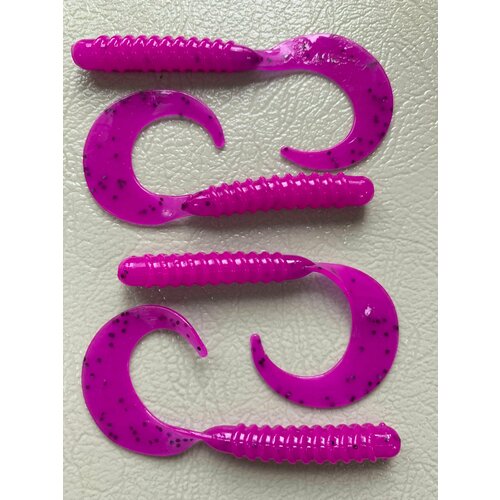 Мягкая силиконовая приманка Твистер (Tail Grub) 7.6 см 8шт Слива(Sliva).