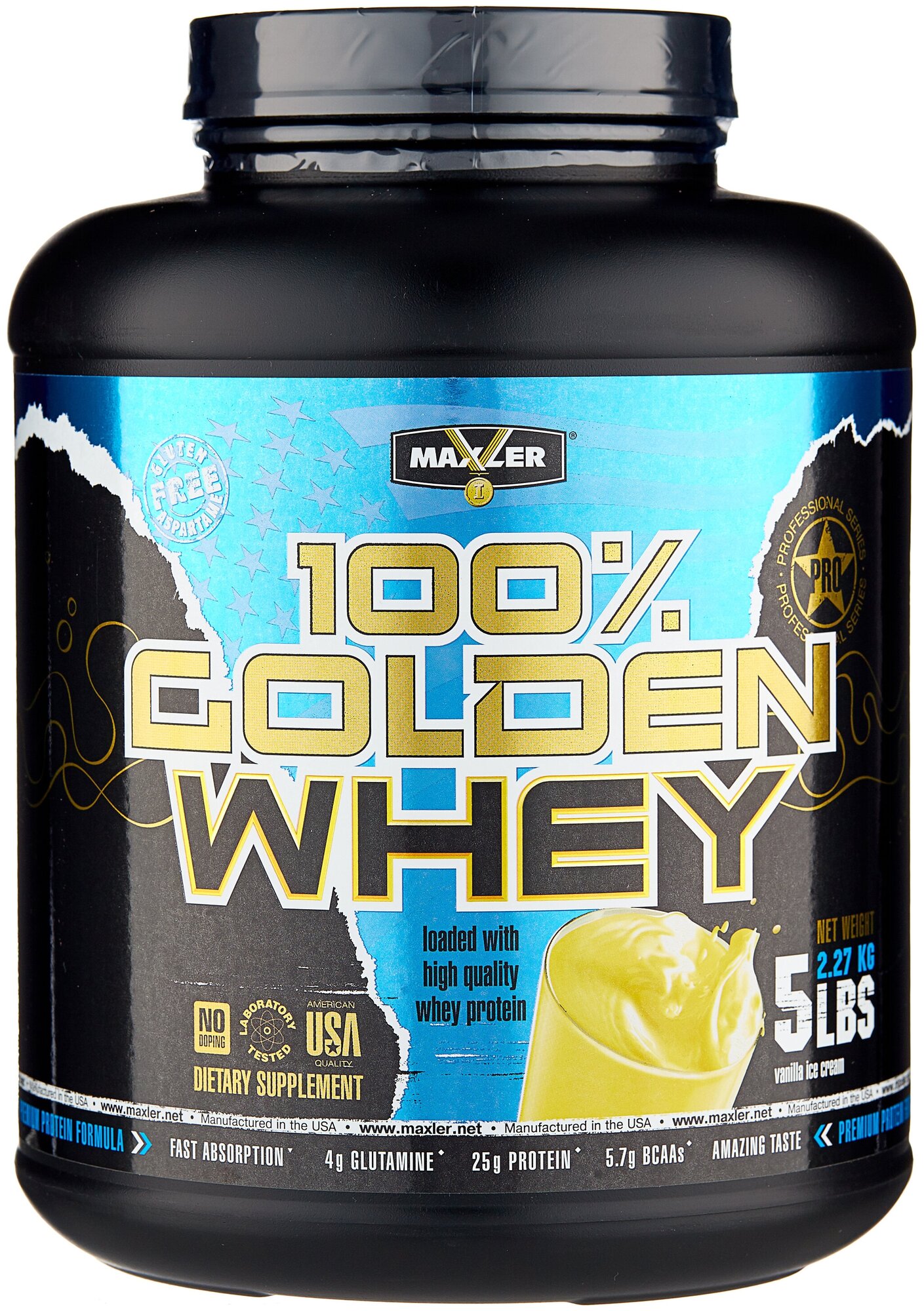 100% Golden Whey, 2270 g (мороженое ванильное)