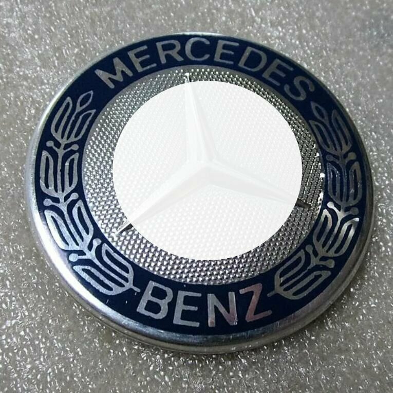 Эмблема/ Шильдик Mercedes на капот синий пластик для Mercedes Vito W638