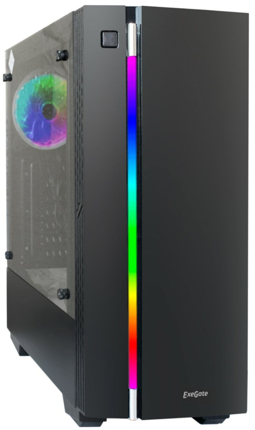 Корпус Exegate EVO-9201 Black-RGB light 500NPX (EX283744RUS)