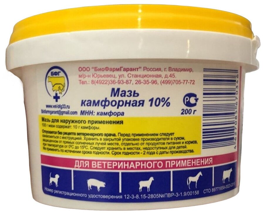 Мазь камфорная 10% 200гр