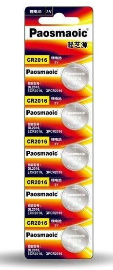 Литиевая дисковая батарейка (таблетка) Panasonic CR 2016 5 штук