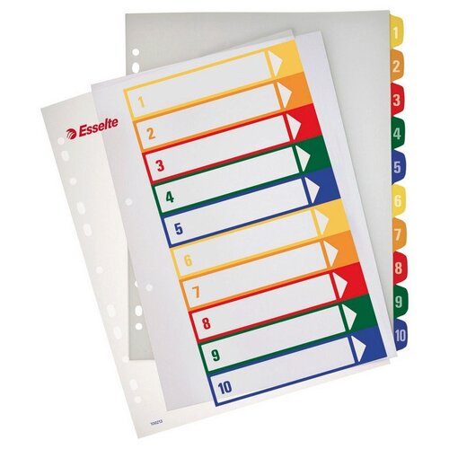 Разделитель листов Esselte с прозрачным титульным листом, А4+, пластик, 1-10