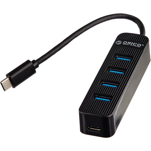 USB-концентратор ORICO TWC3-4A, разъемов: 4, 15 см, черный разветвитель usb orico w5ph4 u3 black