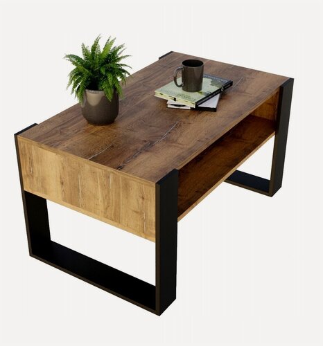 Изображение товара Журнальный столик Интериория Лофт JS-001 92*53*45 Дуб Сильверджек Винтажный/Черный