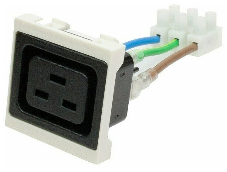 Аксессуар Lanmaster Гнездо IEC 60320 C19, 16A, 250V, формата Mosaic, 45x45 мм