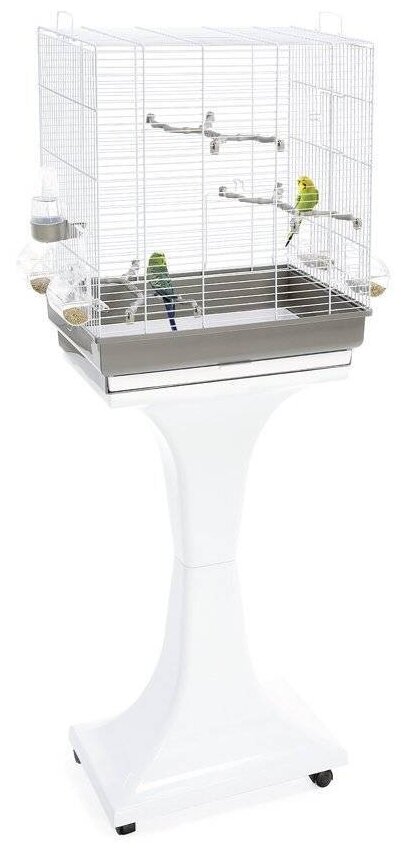 Клетка для птиц Imac CAMILLA, белый/серый, на колеса* и подставке, 50*30*57/129см (03761)